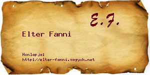 Elter Fanni névjegykártya